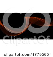 Poster, Art Print Of Abstract Banner With Flowing Orange Waves Design