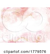 Elegant Pink Hand Painted Alcohol Ink Background With Gold Glitter