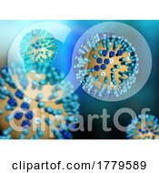 Poster, Art Print Of 3d Medical Background With Flu Virus Cells