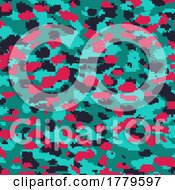 Poster, Art Print Of Bright Coloured Digital Camo Style Pattern Background