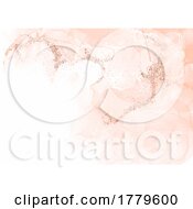 Poster, Art Print Of Elegant Pink Alcohol Ink Design With Gold Glittery Elements