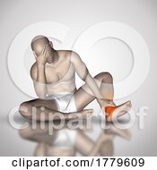 Poster, Art Print Of 3d Male Figure Holding His Ankle In Pain