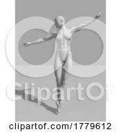 Poster, Art Print Of 3d Female Figure With Muscular Physique In Ballet Pose