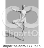 Poster, Art Print Of 3d Female Figure With Muscular Physique In Ballet Pose