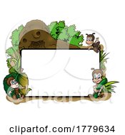 Poster, Art Print Of Cartoon Border Sign Frame With Ants