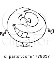 Poster, Art Print Of Cartoon Black And White Happy Blueberry