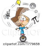 Poster, Art Print Of Cartoon Girl With Stem Icons