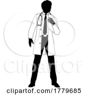 Poster, Art Print Of Doctor Man Medical Clipboard Silhouette Person