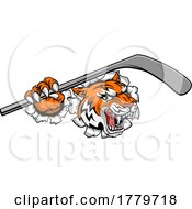 08/07/2022 - Tiger Ice Hockey Player Animal Sports Mascot