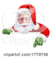 08/07/2022 - Santa Claus Christmas Pointing At Sign Cartoon