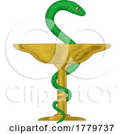 Poster, Art Print Of Bowl Of Hygieia Snake Medical Pharmacy Symbol Icon