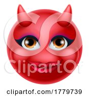 Poster, Art Print Of Devil Emoji Emoticon Man Face Cartoon Icon Mascot