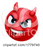 08/07/2022 - Devil Emoji Emoticon Man Face Cartoon Icon Mascot