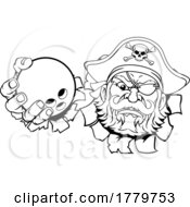 Poster, Art Print Of Pirate Ten Pin Bowling Ball Sports Mascot Cartoon