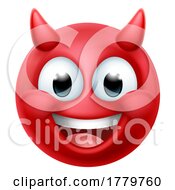 08/11/2022 - Devil Emoji Emoticon Man Face Cartoon Icon Mascot