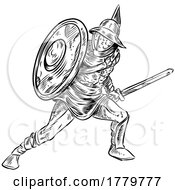 Poster, Art Print Of Sketched Roman Gladiator