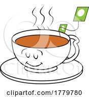 Cartoon Soothing Cup Of Tea Mascot