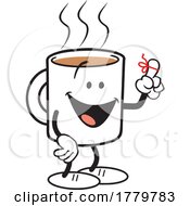 Poster, Art Print Of Cartoon Mug Shots Coffee Moji Mascot With A Reminder