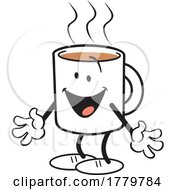 Poster, Art Print Of Cartoon Happy Welcoming Mug Shots Coffee Moji Mascot