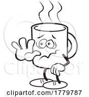 Cartoon Jittery Mug Shots Coffee Moji Mascot Gesturing No More by Johnny Sajem