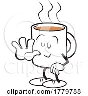 Cartoon Mug Shots Coffee Moji Mascot Gesturing No Thanks