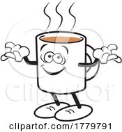 Poster, Art Print Of Cartoon Shrugging Mug Shots Coffee Moji Mascot