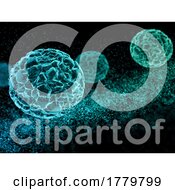 Poster, Art Print Of 3d Medical Background With Abstract Virus Cells