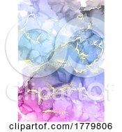 Poster, Art Print Of Alcohol Ink Background With Gold Glitter