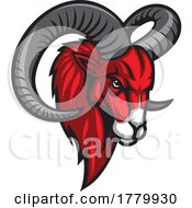 Poster, Art Print Of Tough Red Ram Mascot Logo