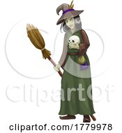 Poster, Art Print Of Witch Holding A Skull