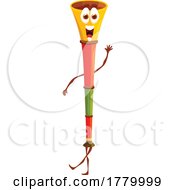 Cartoon Musical Vuvuzela Wind Instrument Character