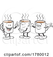 Poster, Art Print Of Cartoon Mug Shots Coffee Klatch Gathering Moji Mascots