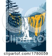 Snoqualmie Falls On Snoqualmie River In Snoqualmie And Fall City Washington State WPA Poster Art by patrimonio