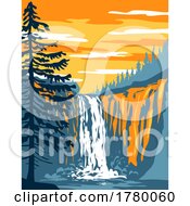 Poster, Art Print Of Snoqualmie Falls On Snoqualmie River In Snoqualmie And Fall City Washington State Wpa Poster Art