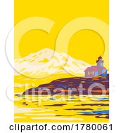 Poster, Art Print Of San Juan Islands Archipelago In Pacific Northwest Between Washington State And Vancouver Island Canada Usa Wpa Poster Art