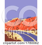 Poster, Art Print Of Red Rock Canyon National Conservation Area In The Mojave Desert Nevada Usa Wpa Poster Art