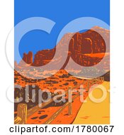 Poster, Art Print Of Park Avenue Trail On Arches Entrance Road In Arches National Park Utah Wpa Poster Art