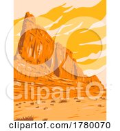 The Organ Within Courthouse Towers Cluster In Arches National Park Utah WPA Poster Art