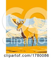 Poster, Art Print Of Moose Or Elk In Denali National Park And Preserve Or Mount Mckinley In Alaska Wpa Poster Art