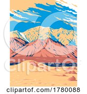 Poster, Art Print Of Olancha Peak On Tulare-Inyo County In Sierra Nevada California Wpa Poster Art