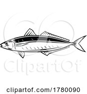 Round Scad Fish Or Mackerel Scad Side View Mascot Retro by patrimonio