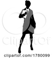 Business People Woman With Clipboard Silhouette