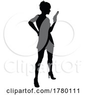 Poster, Art Print Of Silhouette Woman Female Movie Action Hero With Gun