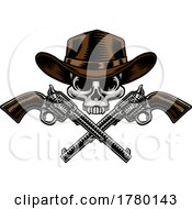 Cowboy Hat Pistols Skull Pirate Cross Bones