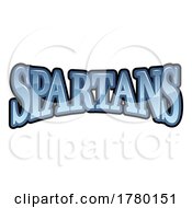 Spartans Sports Team Name Text Retro Style