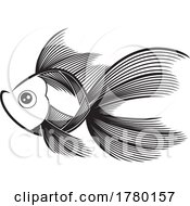 Fancy Goldfish In Black And White by Hit Toon