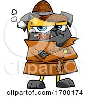 Cartoon Detective Pug Dog Smoking A Cigar by Hit Toon
