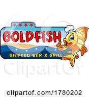 Poster, Art Print Of Cartoon Goldfish Chef Mascot Sign