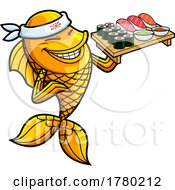 Cartoon Goldfish Sushi Chef Mascot