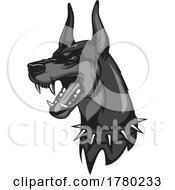 Grayscale Protective Doberman Pinscher Guard Dog by Vector Tradition SM